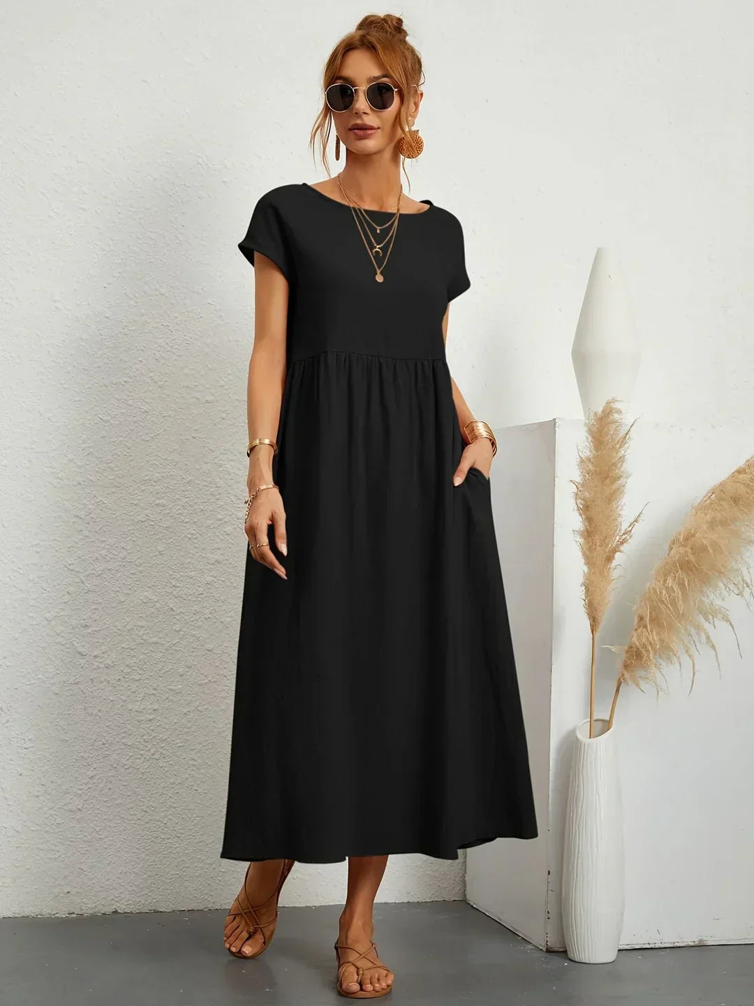 Anja™ - Leichtes, weiches Kleid mit Taschen
