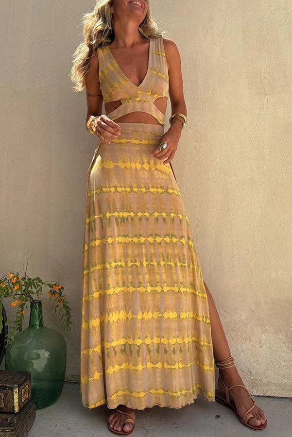 Niva™ - Tief ausgeschnittenes Baumwollkleid mit Cut-Outs