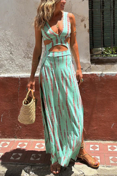 Niva™ - Tief ausgeschnittenes Baumwollkleid mit Cut-Outs