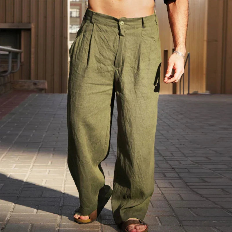 Nolan™ – Leinenhose mit weitem Bein